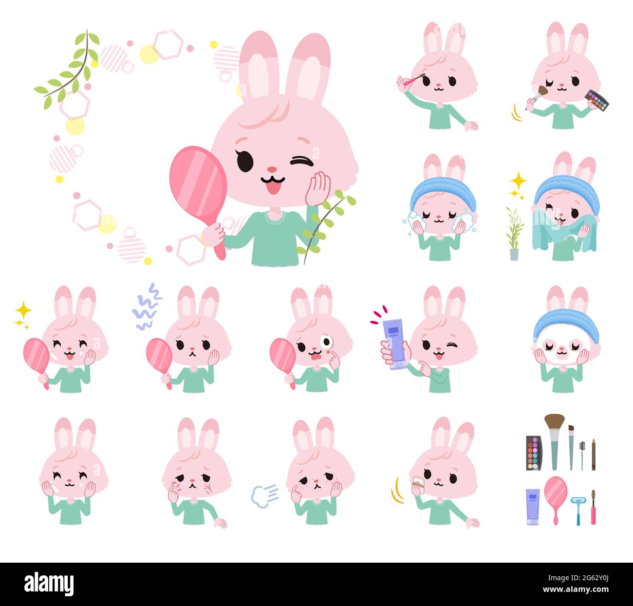 Rabbit washing face Stock Vector Images - Alamy