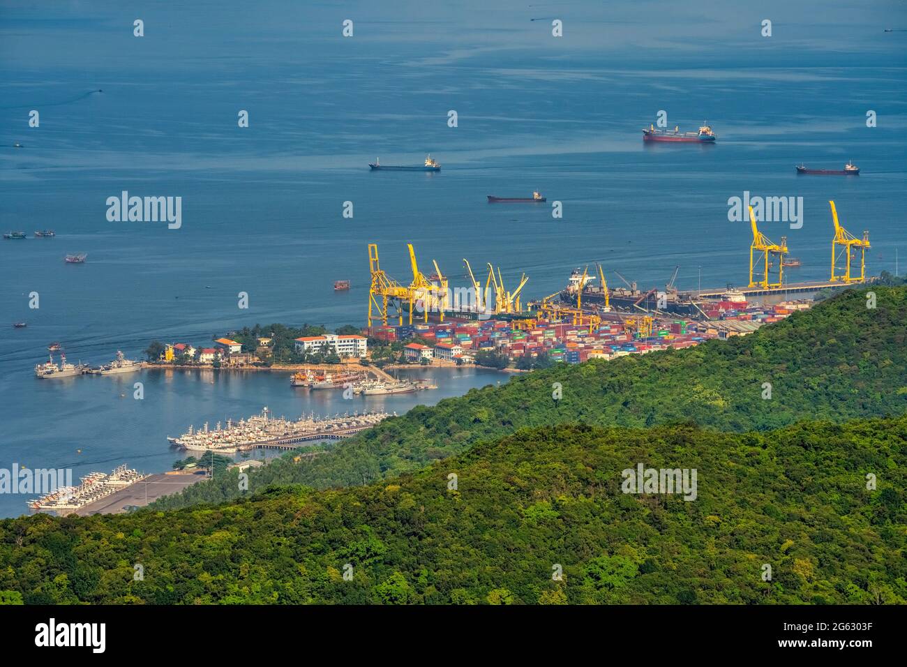 Tien Sa container port, Da Nang city, Vietnam Stock Photo - Alamy