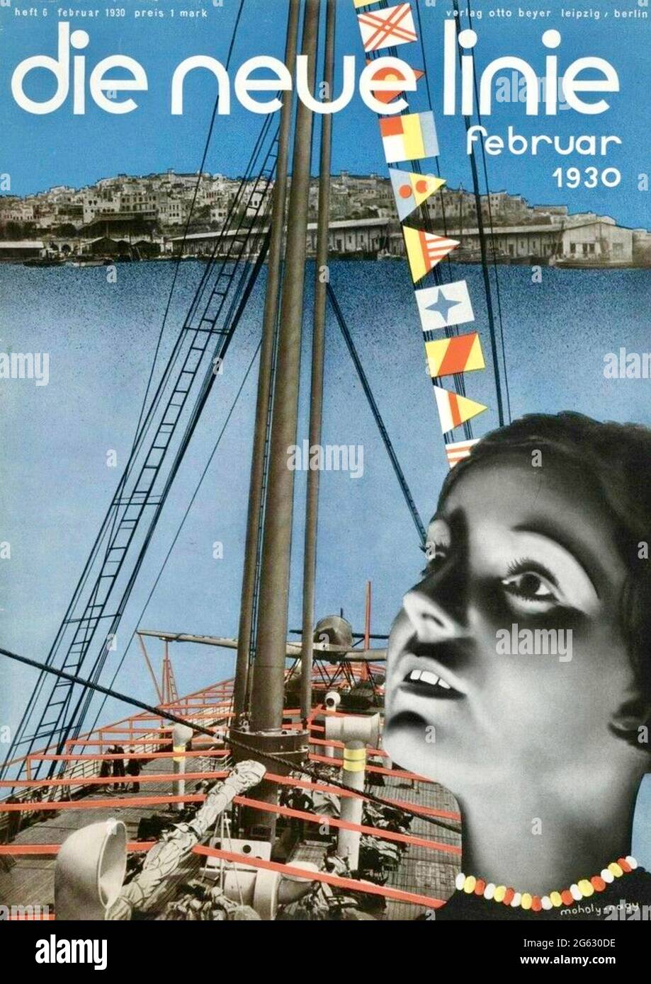 László Moholy-Nagy magazine cover artwork - die neue linie Stock Photo