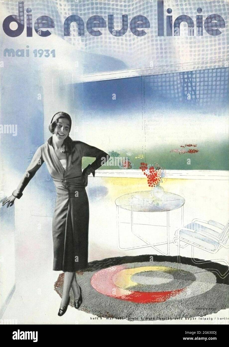 László Moholy-Nagy magazine cover artwork. Stock Photo