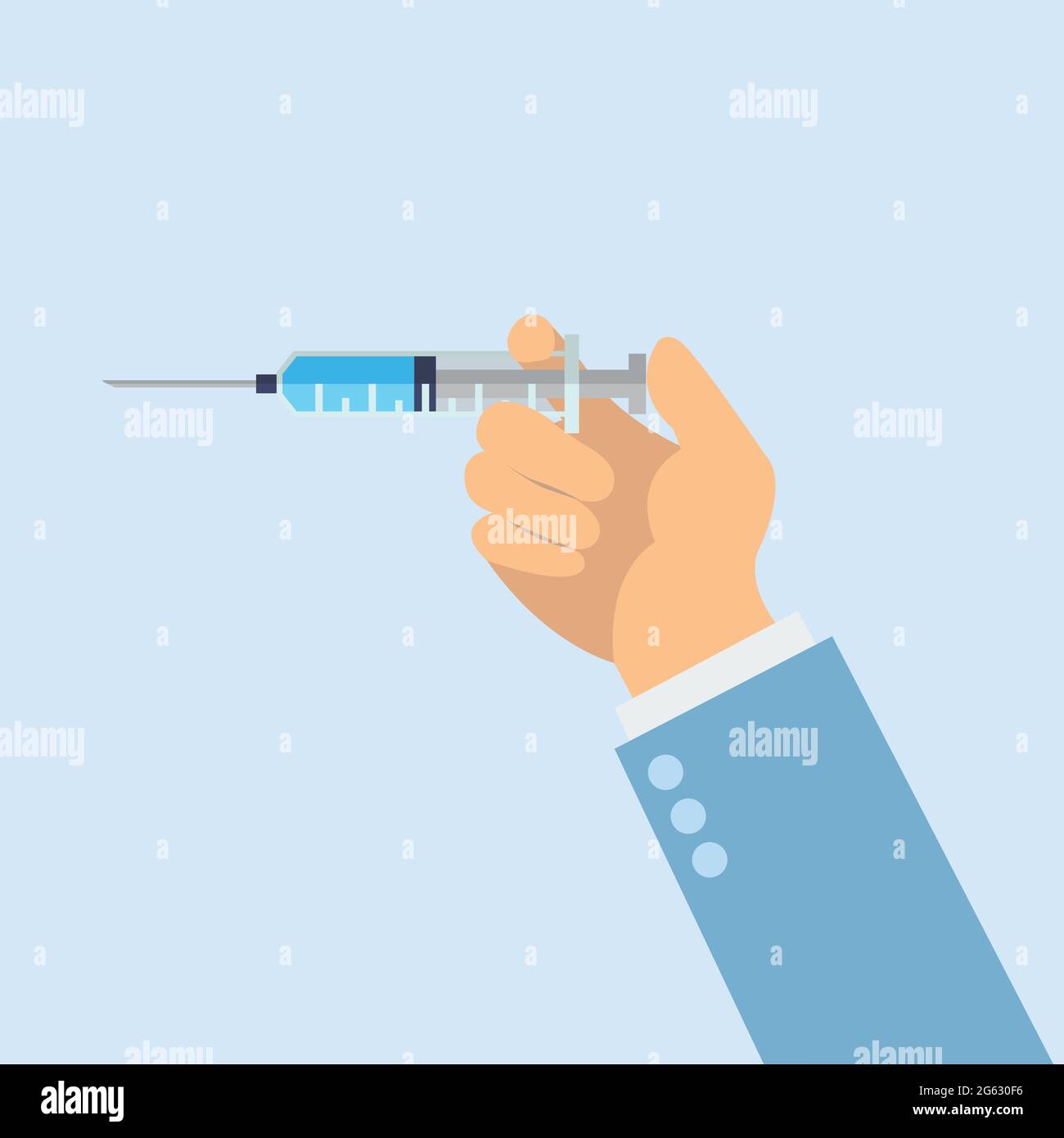 Hand holding syringe, symbol of the profession of a doctor Stock Vector ...
