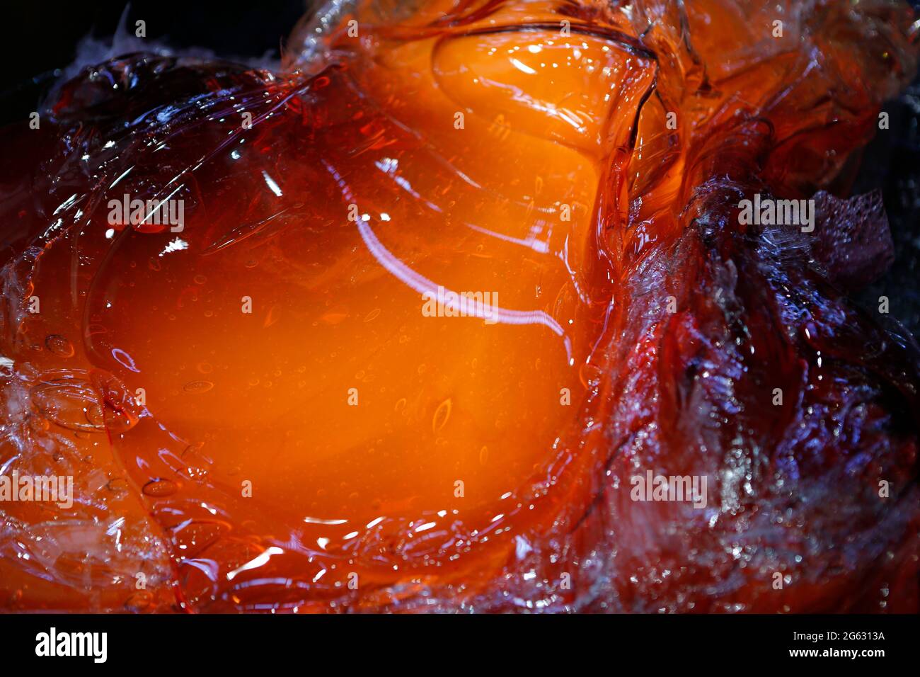 Detail,Red-hot molten glass Stock Photo