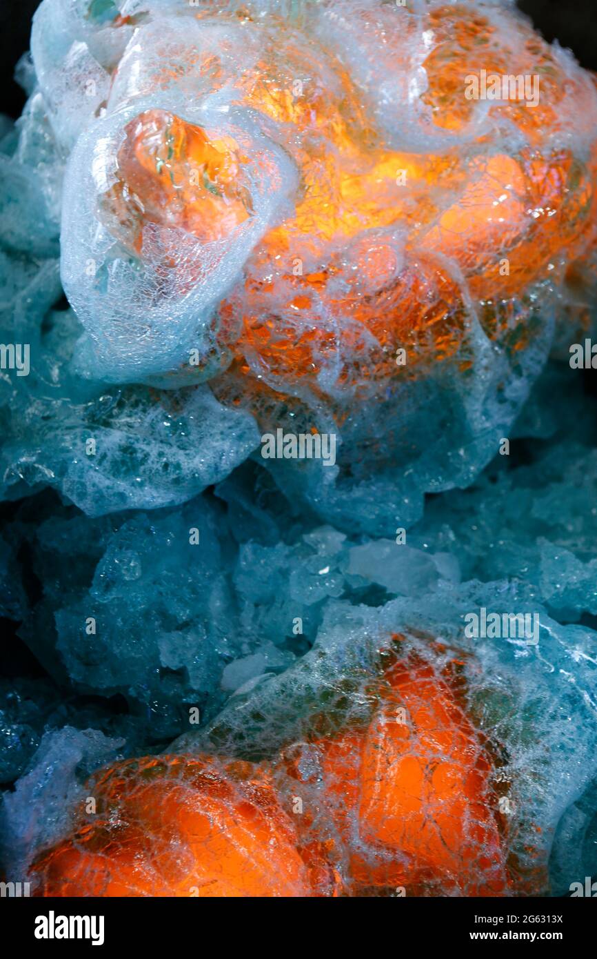 Detail,Redhot molten glass Stock Photo Alamy