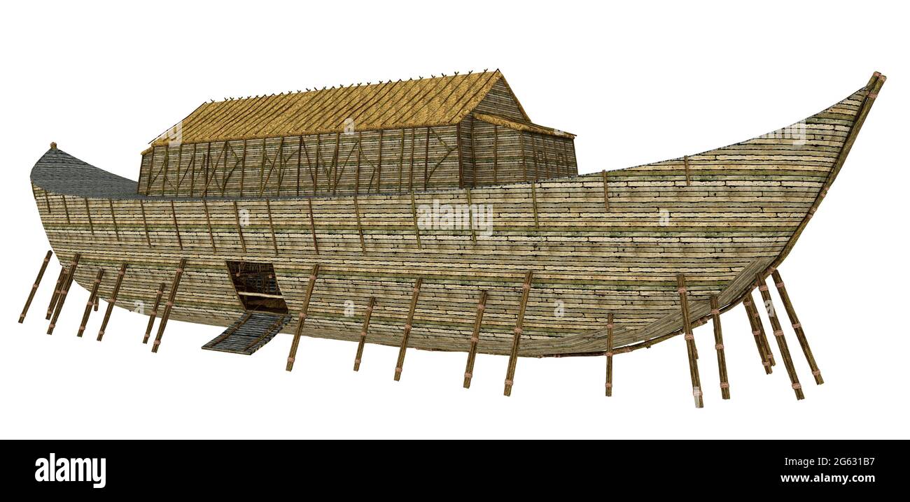 The Ark of Noah isolated on white background Stock Photo - Alamy