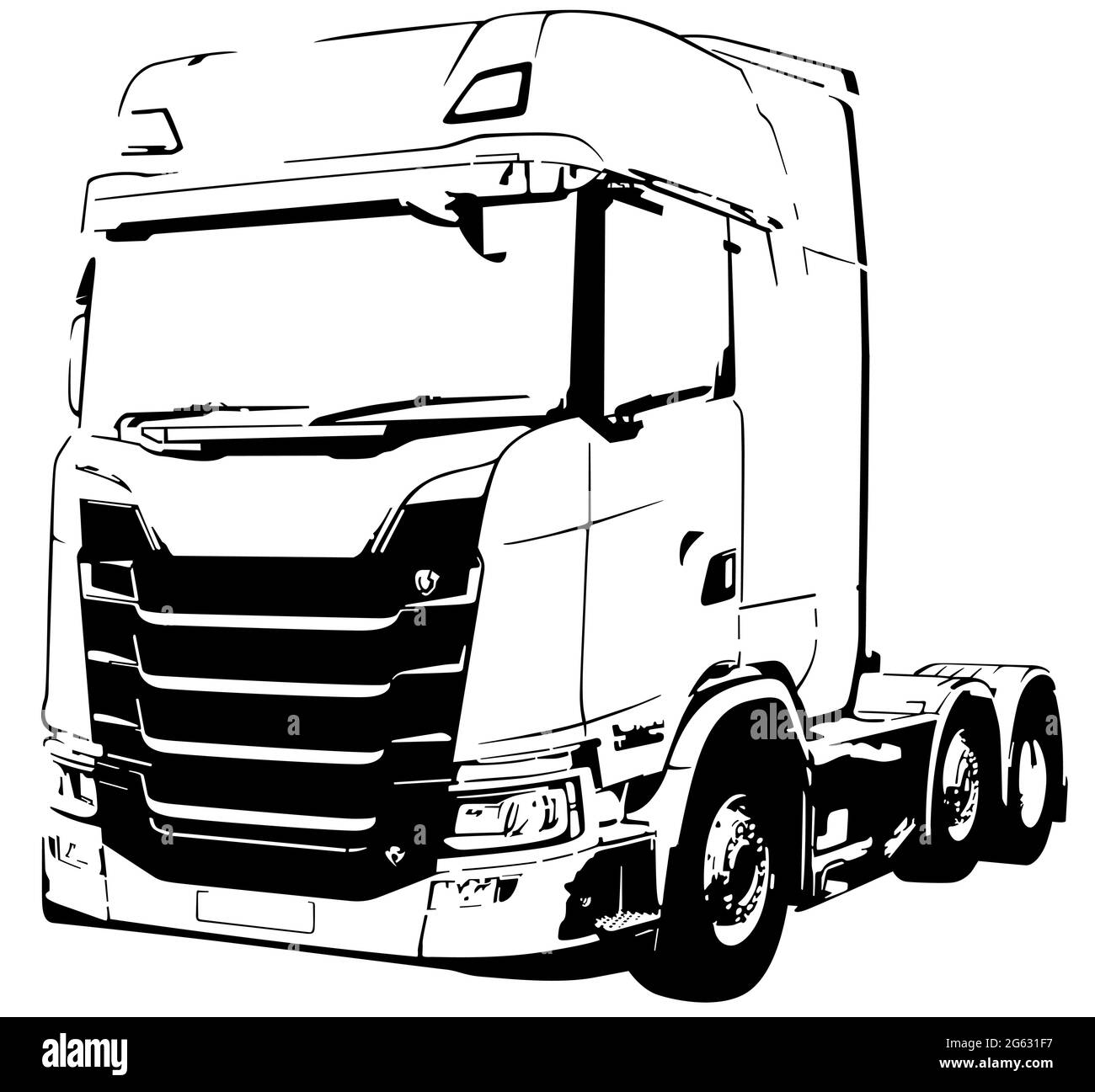 black-and-white-truck-sketch-stock-vector-image-art-alamy
