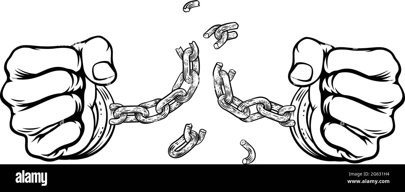 Broken shackles vector Black and White Stock Photos & Images Alamy