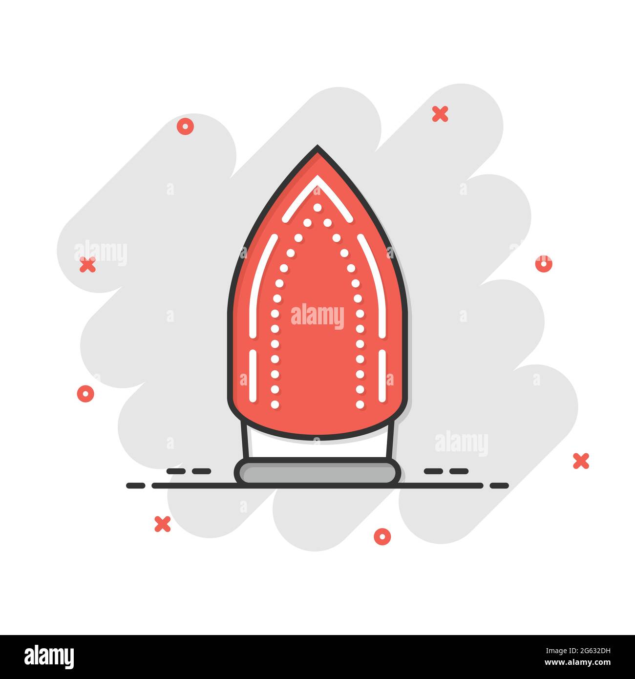 Iron icon in flat style. Laundry equipment vector illustration on white