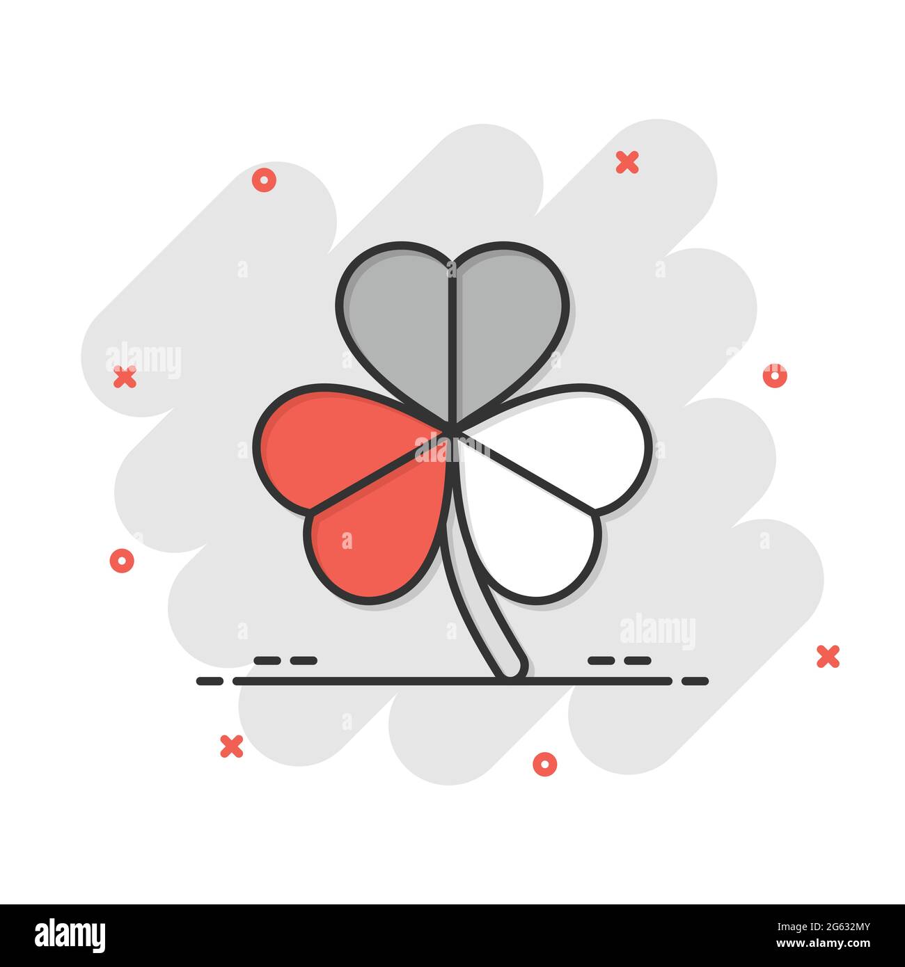 Four leaf clover icon in flat style. St Patricks Day vector ...
