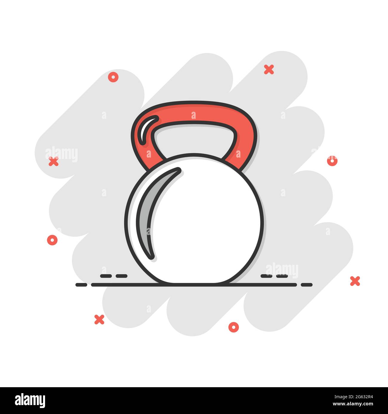 Kettlebell icon in flat style. Barbell sport equipment vector ...