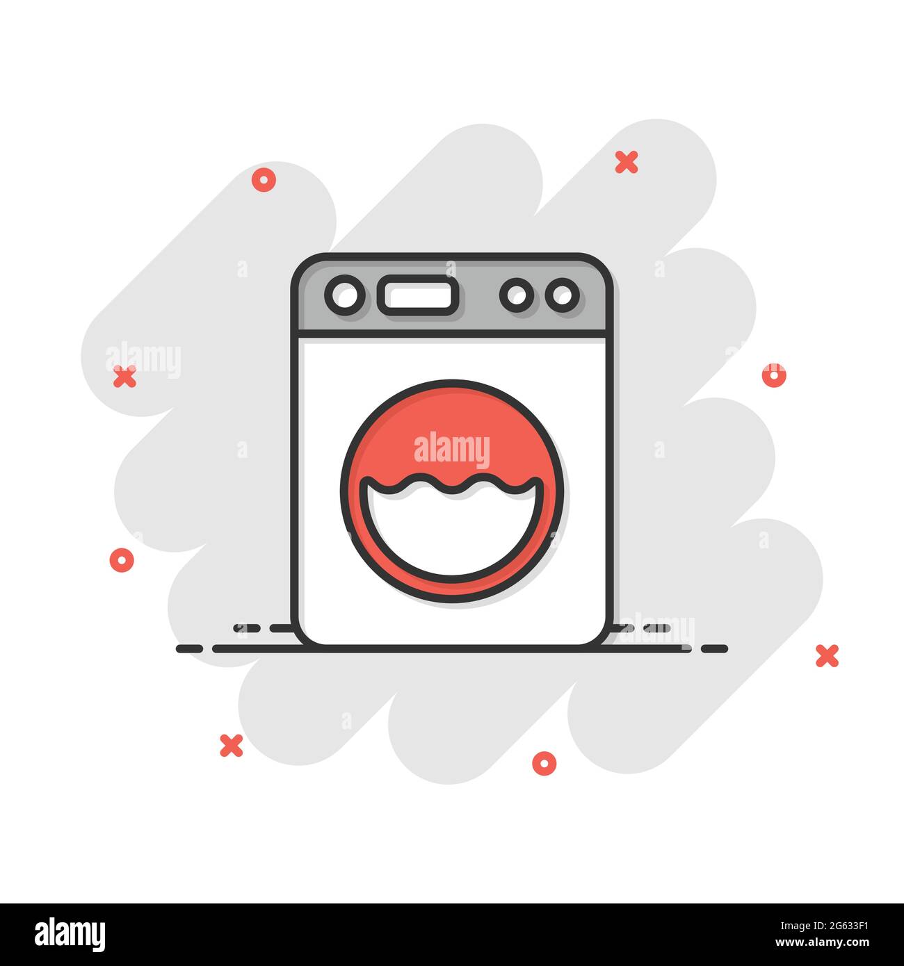 Washing machine icon in flat style. Washer vector illustration on white