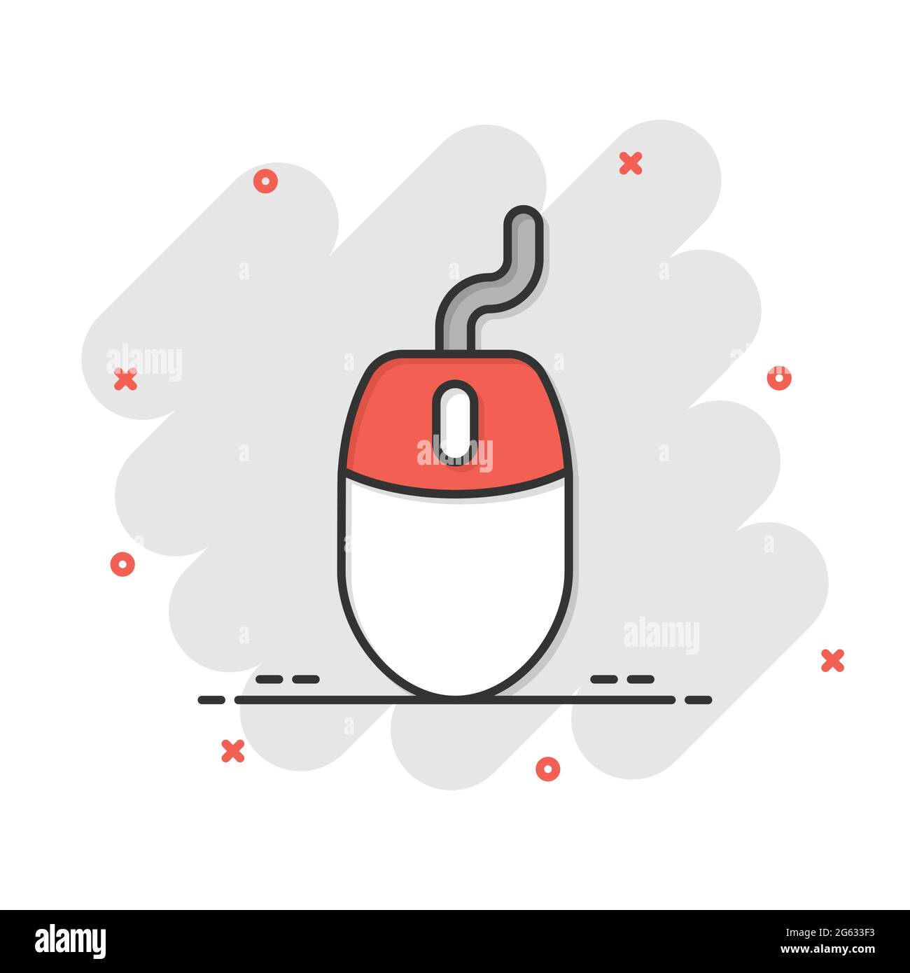Computer mouse icon in flat style. Cursor vector illustration on white ...