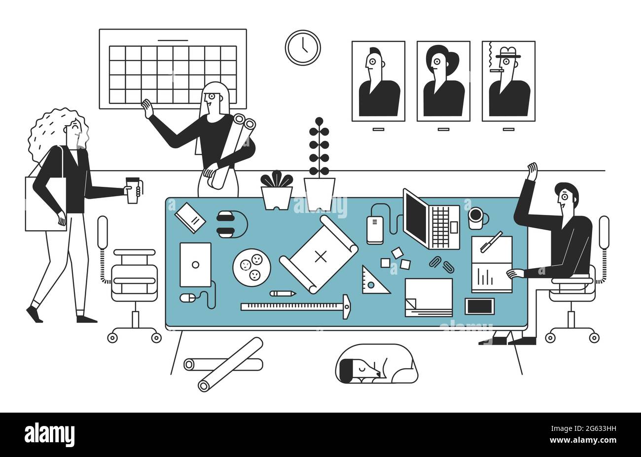 Inside office meeting Stock Vector Images - Alamy