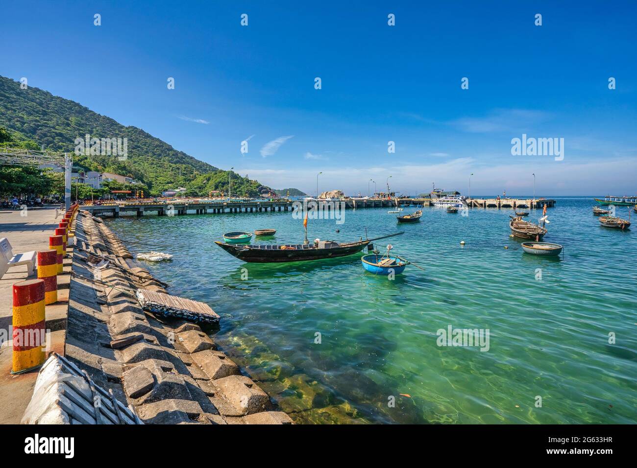 Port area at Cu Lao Cham island near Da Nang and Hoi An, Vietnam Stock Photo