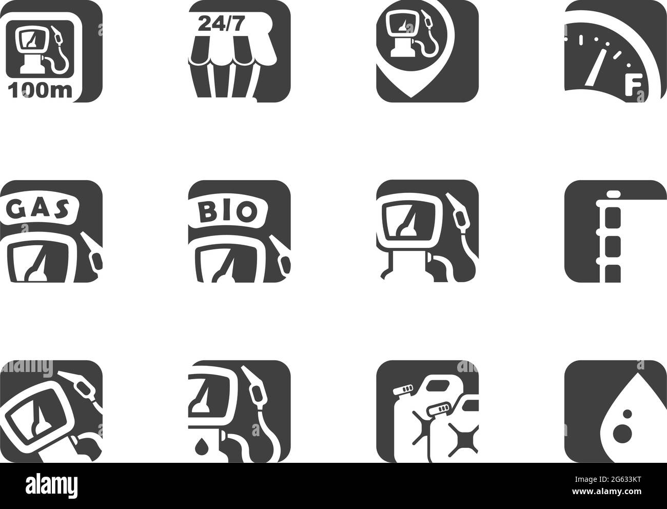 Petrol station icons set Stock Vector Image & Art - Alamy