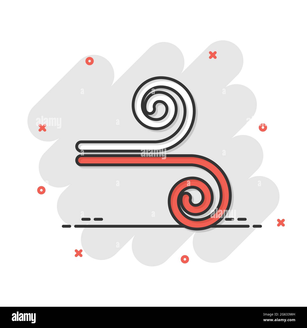 Wind icon in flat style. Air vector illustration on white isolated ...