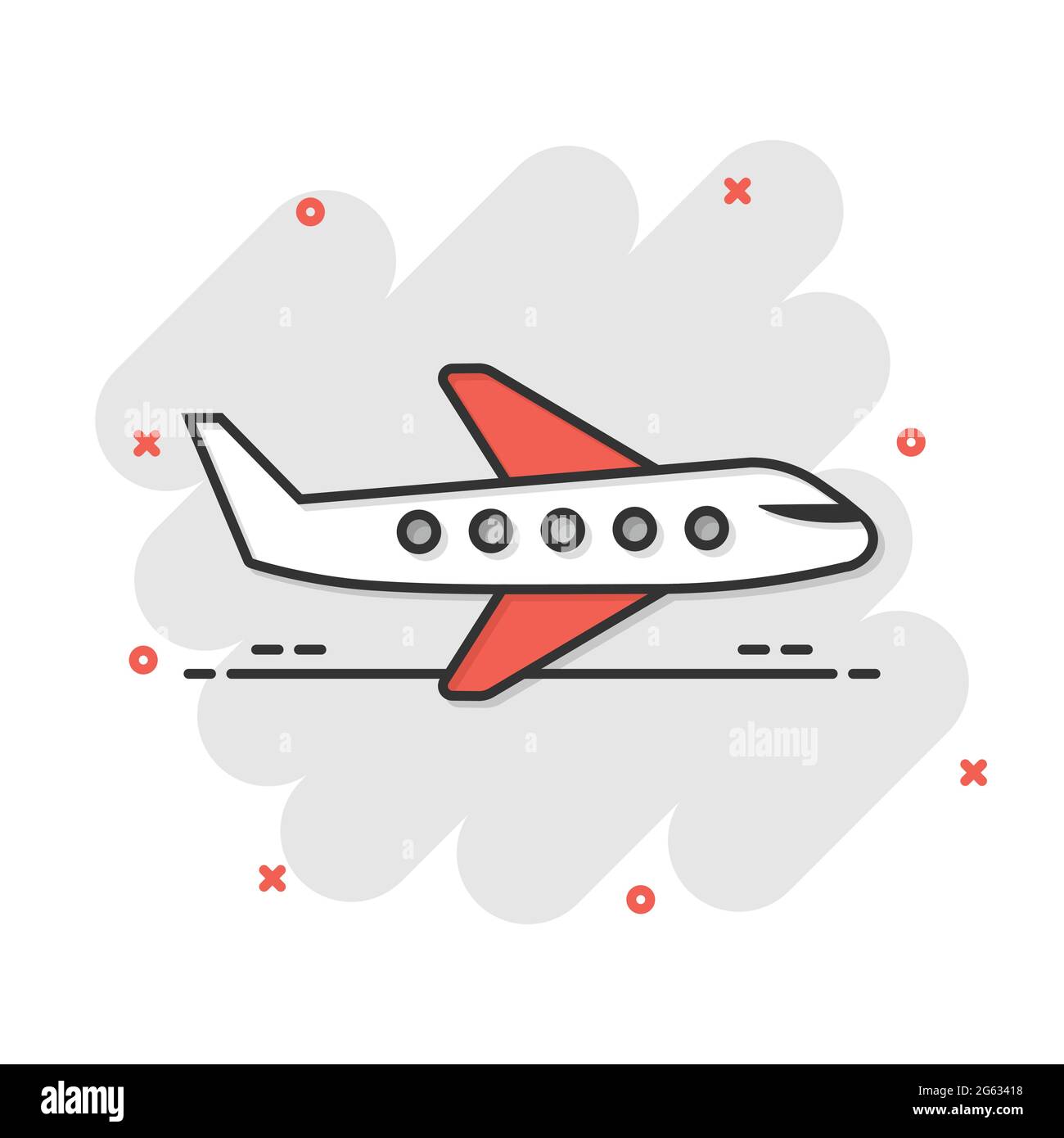 Plane icon in flat style. Airplane vector illustration on white ...