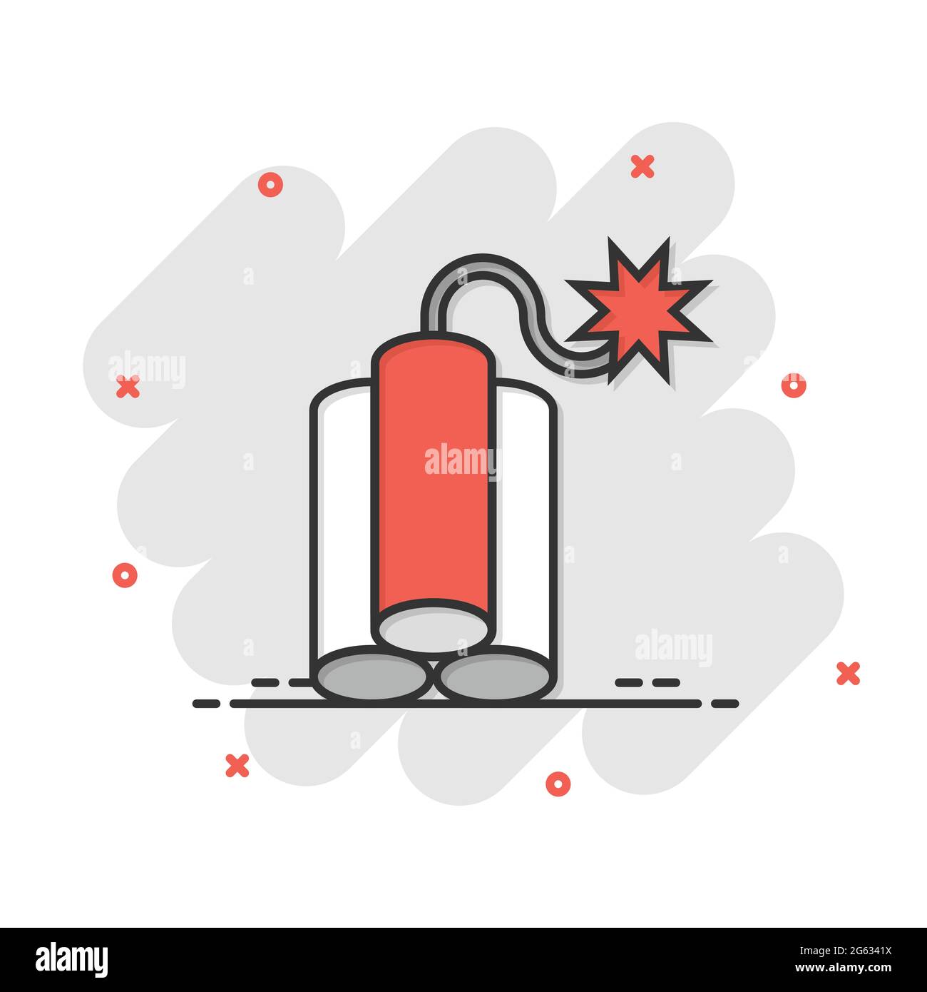 Bomb icon in flat style. Dynamite vector illustration on white isolated ...