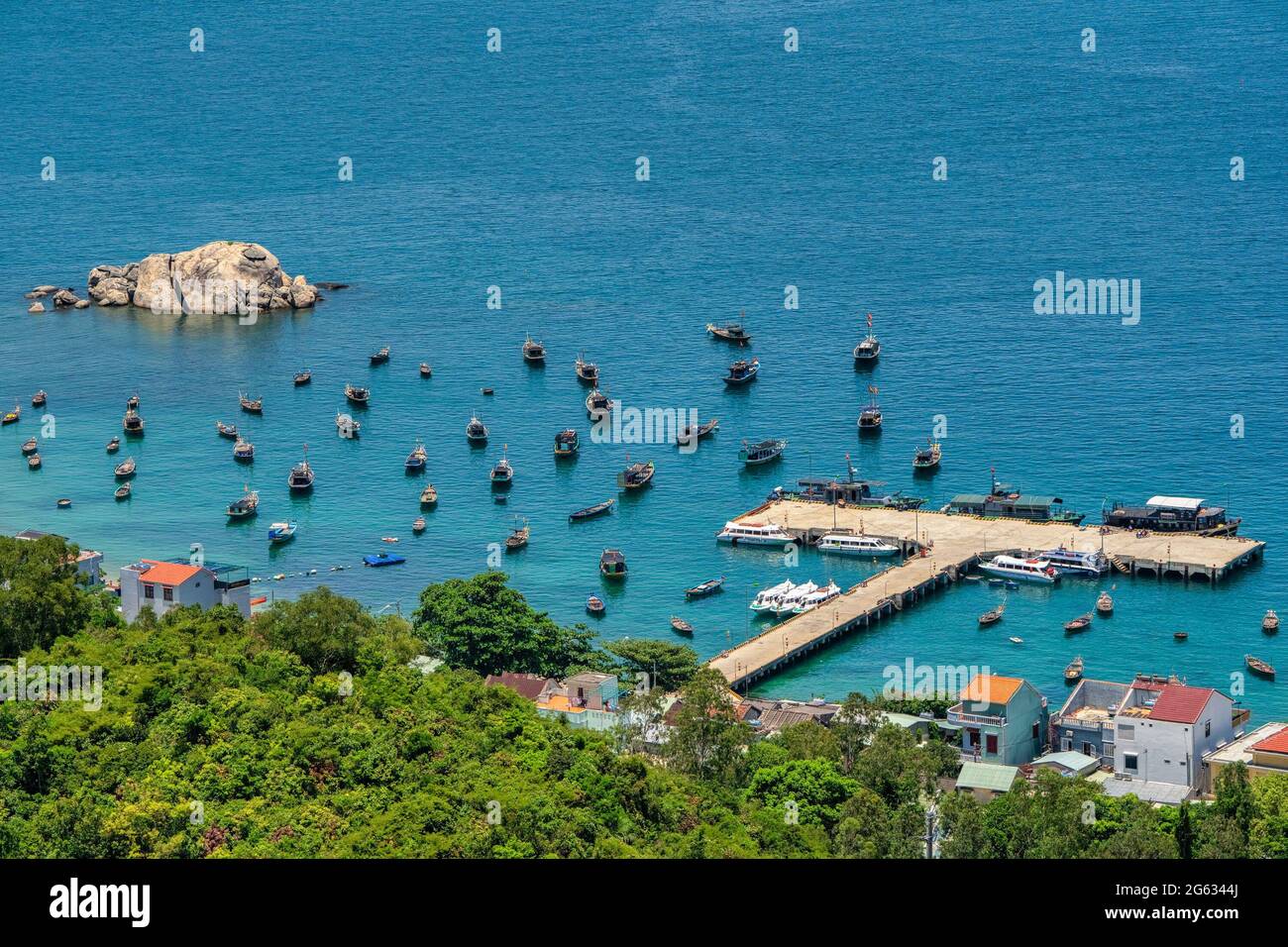 Port area at Cu Lao Cham island near Da Nang and Hoi An, Vietnam Stock Photo