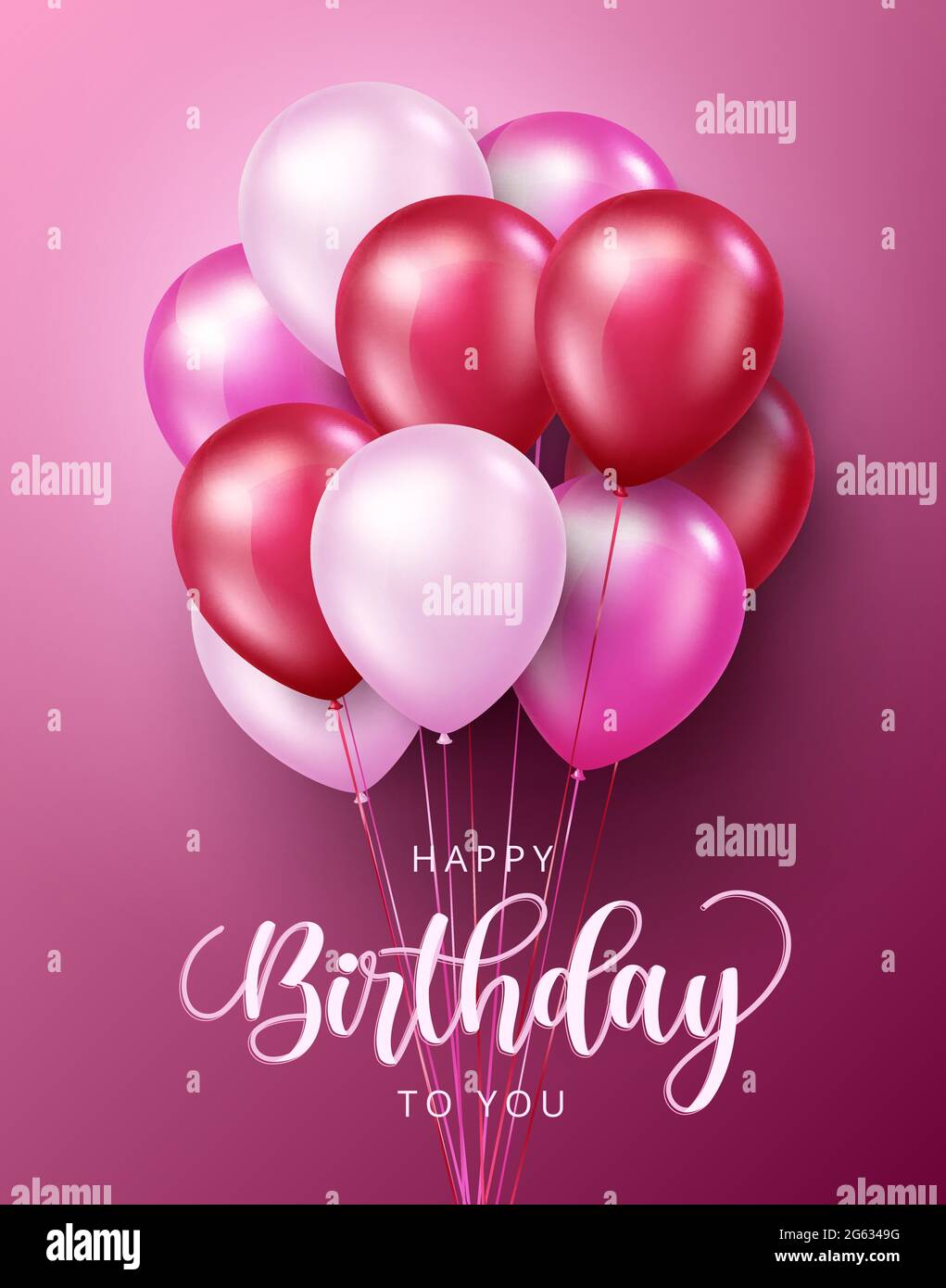 Happy birthday balloon vector poster design. Happy birthday to you text