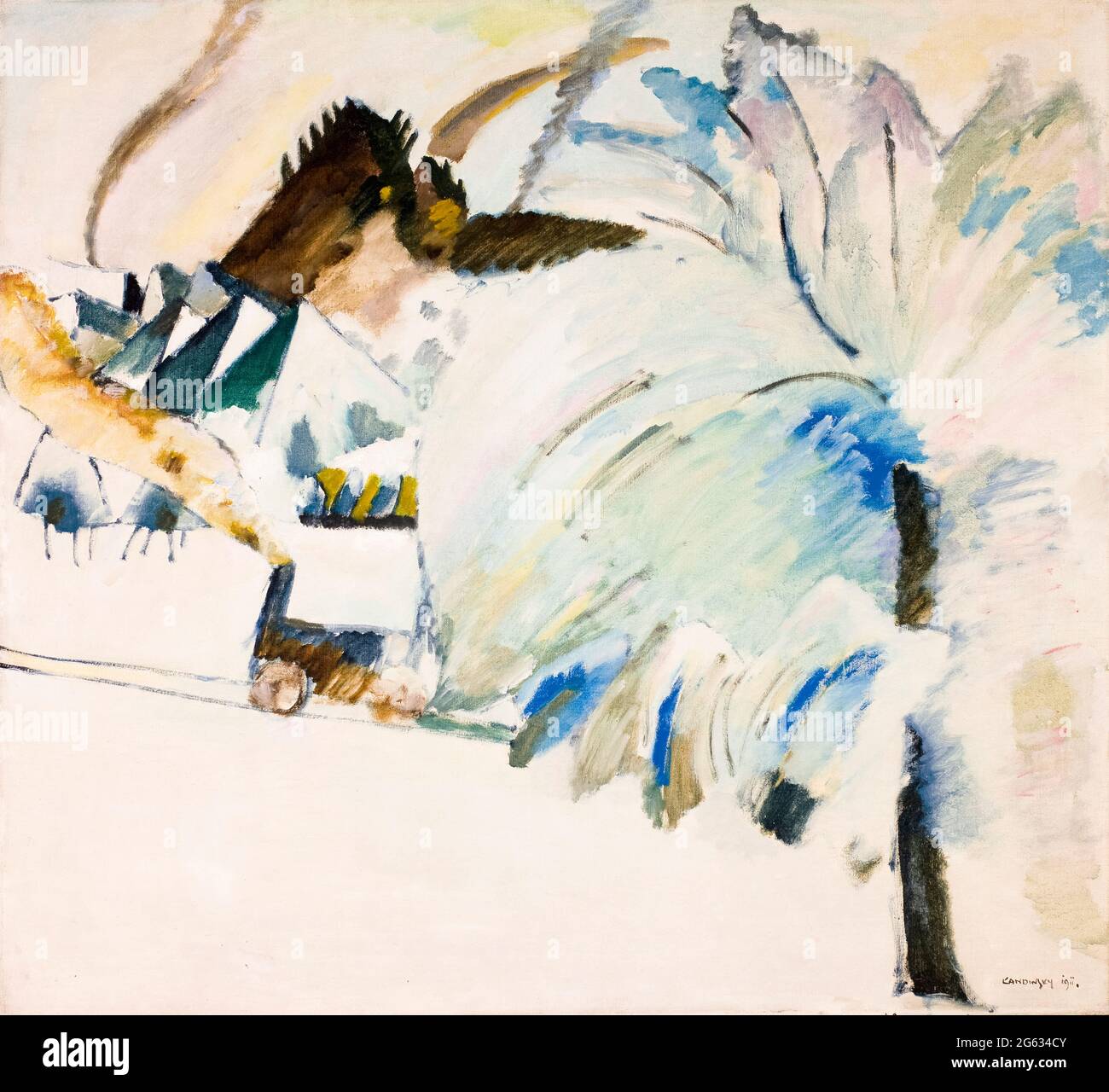 Wassily Kandinsky, abstract painting, Murnau with Locomotive, 1911 ...