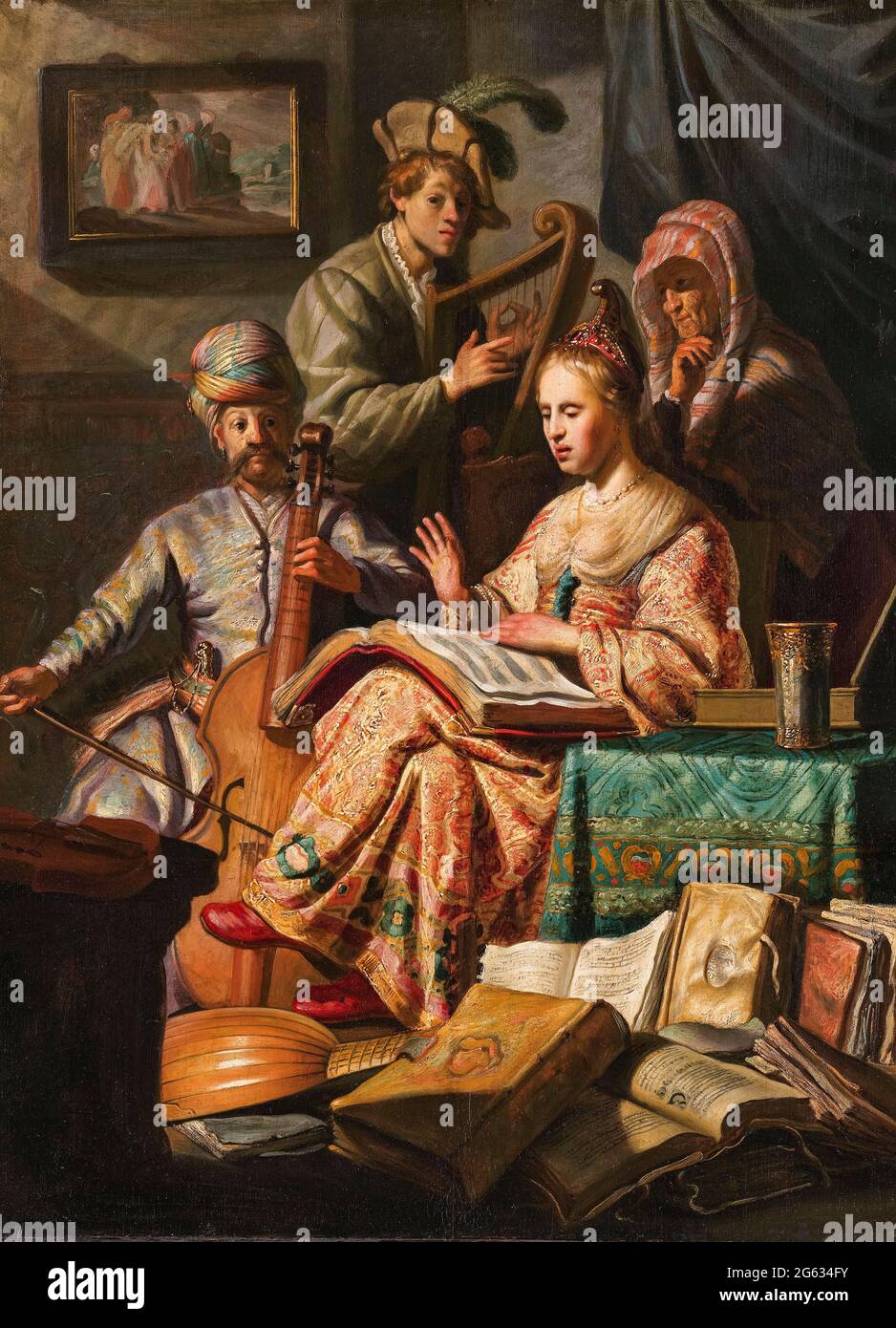 Rembrandt van Rijn, Musical Company, painting, 1626 Stock Photo