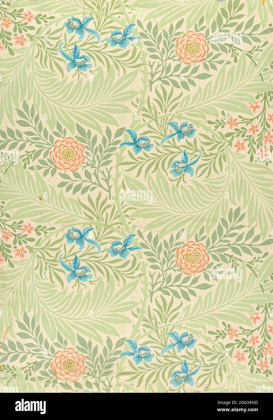 William Morris, Larkspur, wallpaper pattern, 1874 Stock Photo - Alamy