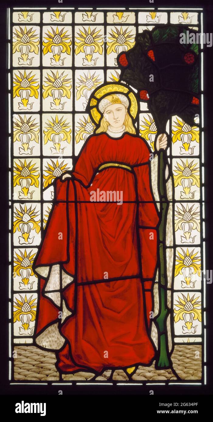 William Morris, Morris & Co, stained glass window, Winter, 1860-1896 Stock Photo