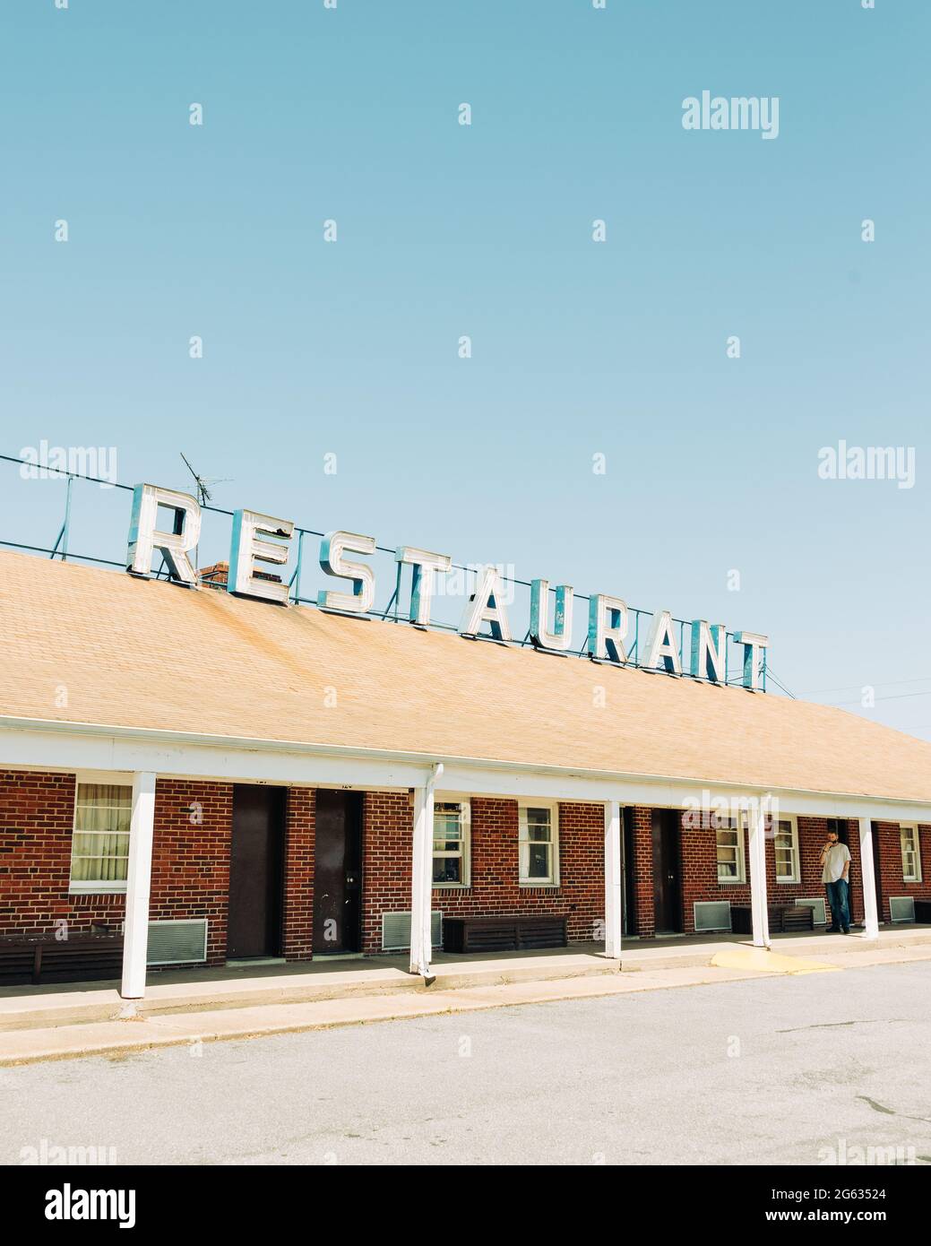 Vintage restaurant sign at the Beltway Motel, in Baltimore, Maryland