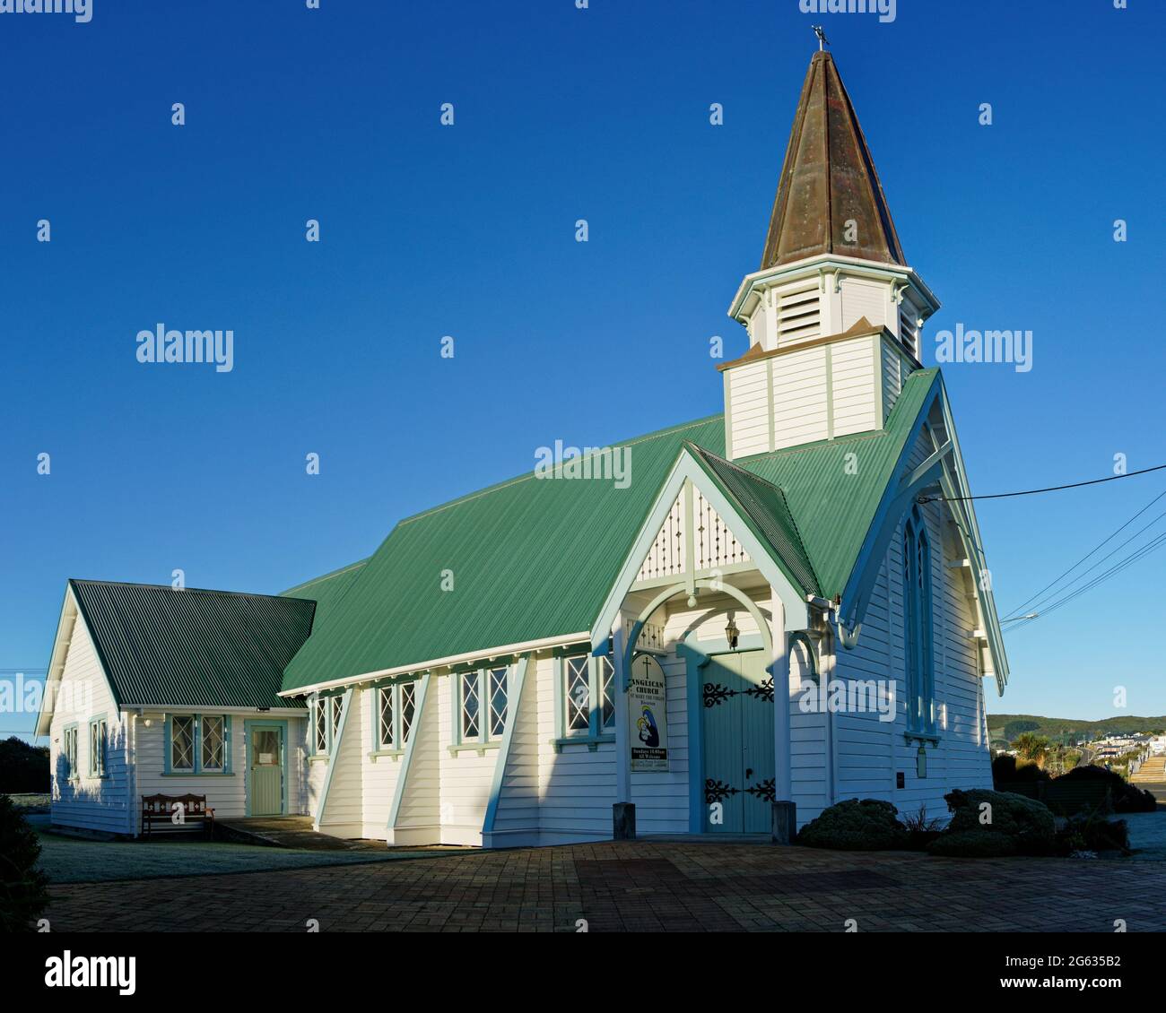 Riverton - Southland/New Zealand - June 18, 2021: St. Mary The Virgin Anglican Church, Palmerston Street, Riverton / Aparima. Stock Photo