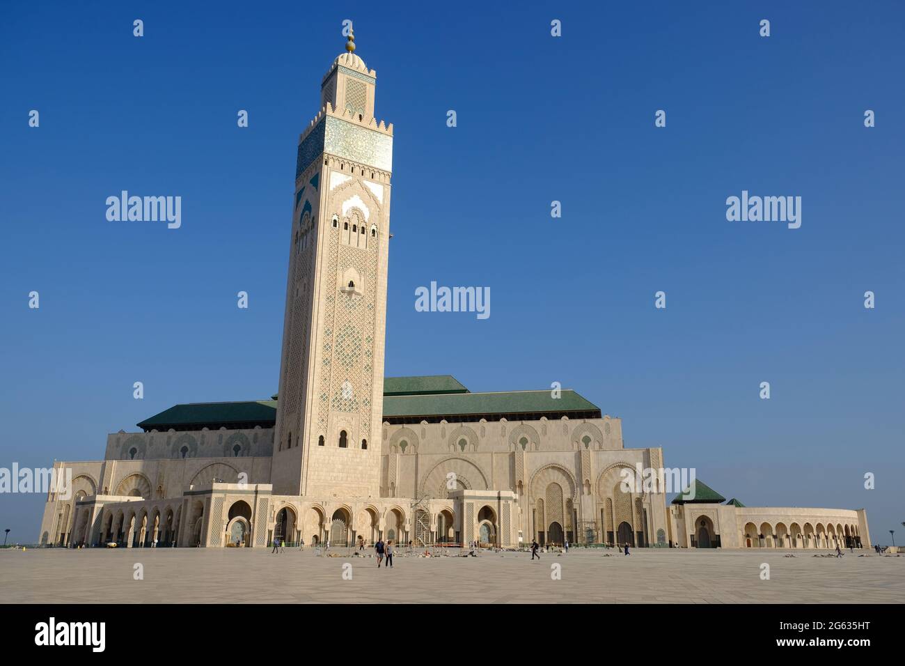 Morocco Casablanca - Mosque of Hassan II view south Stock Photo