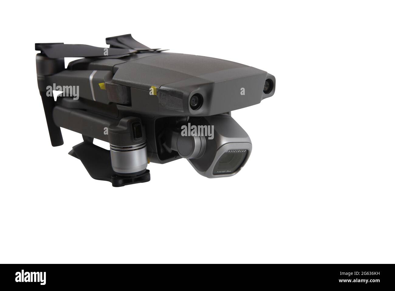 Dohne DJI Mavic 2 Pro mit Hasselblad Kamera für 4K Videoaufnahmen und 20MB Fotoaufnahmen. Die Drohne zählt zu den Flugapparaten mit den qualitativ hoc Stock Photo
