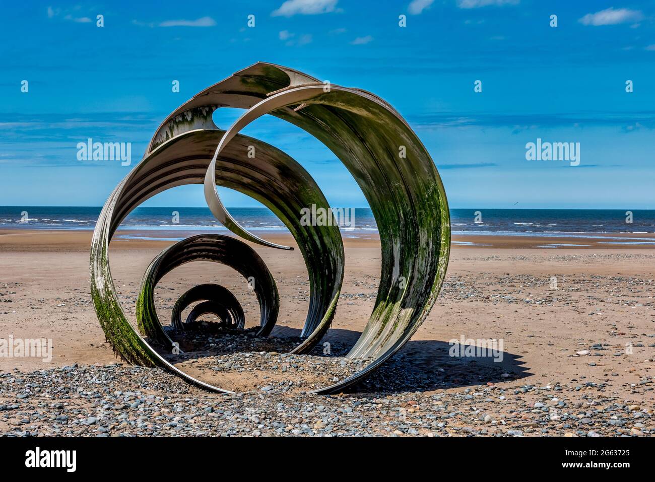This sculpture is known as Mary's Shell located on Rossall Beach at the