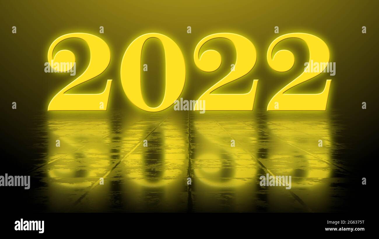 Year change 2022 reflection effects on structured surface year