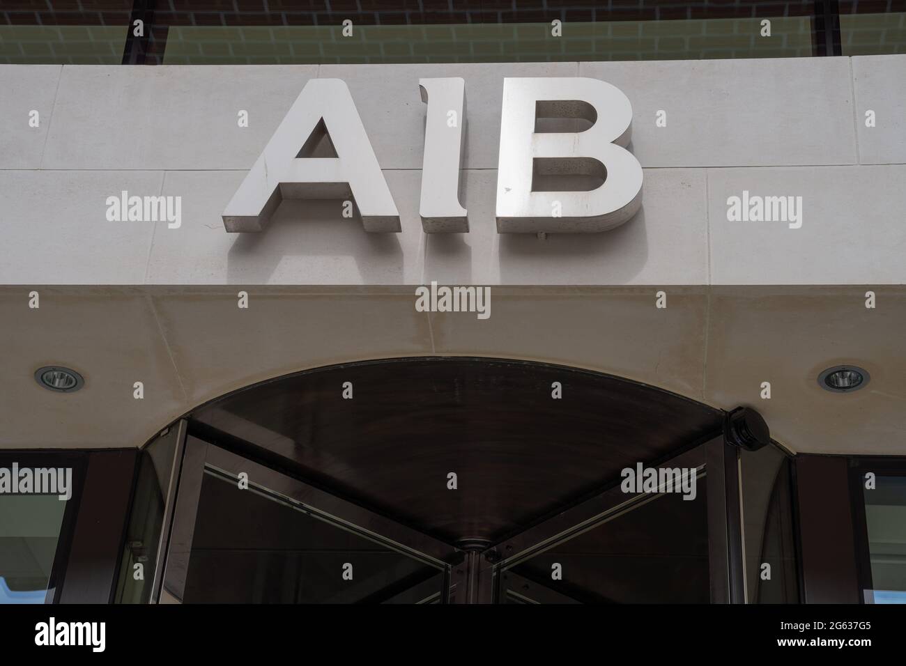 Dublin 2, Dublin, Ireland June 28th 2021. AIB Head Office Sign on  Molesworth Street Stock Photo - Alamy