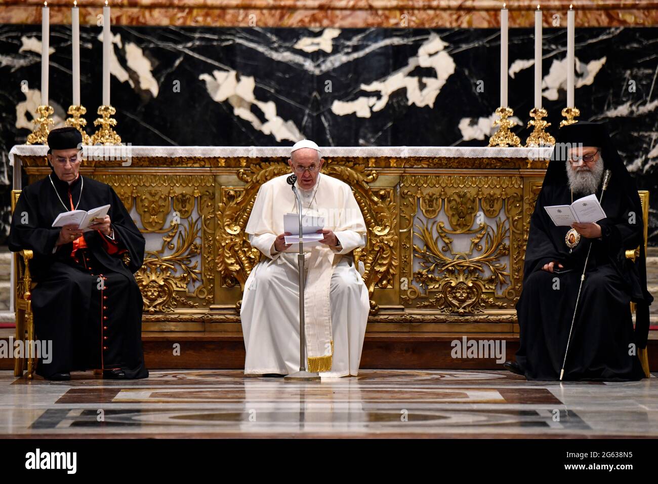 Pope Francis, Syrian Orthodox Patriarch Ignatius Aphrem II, the ...