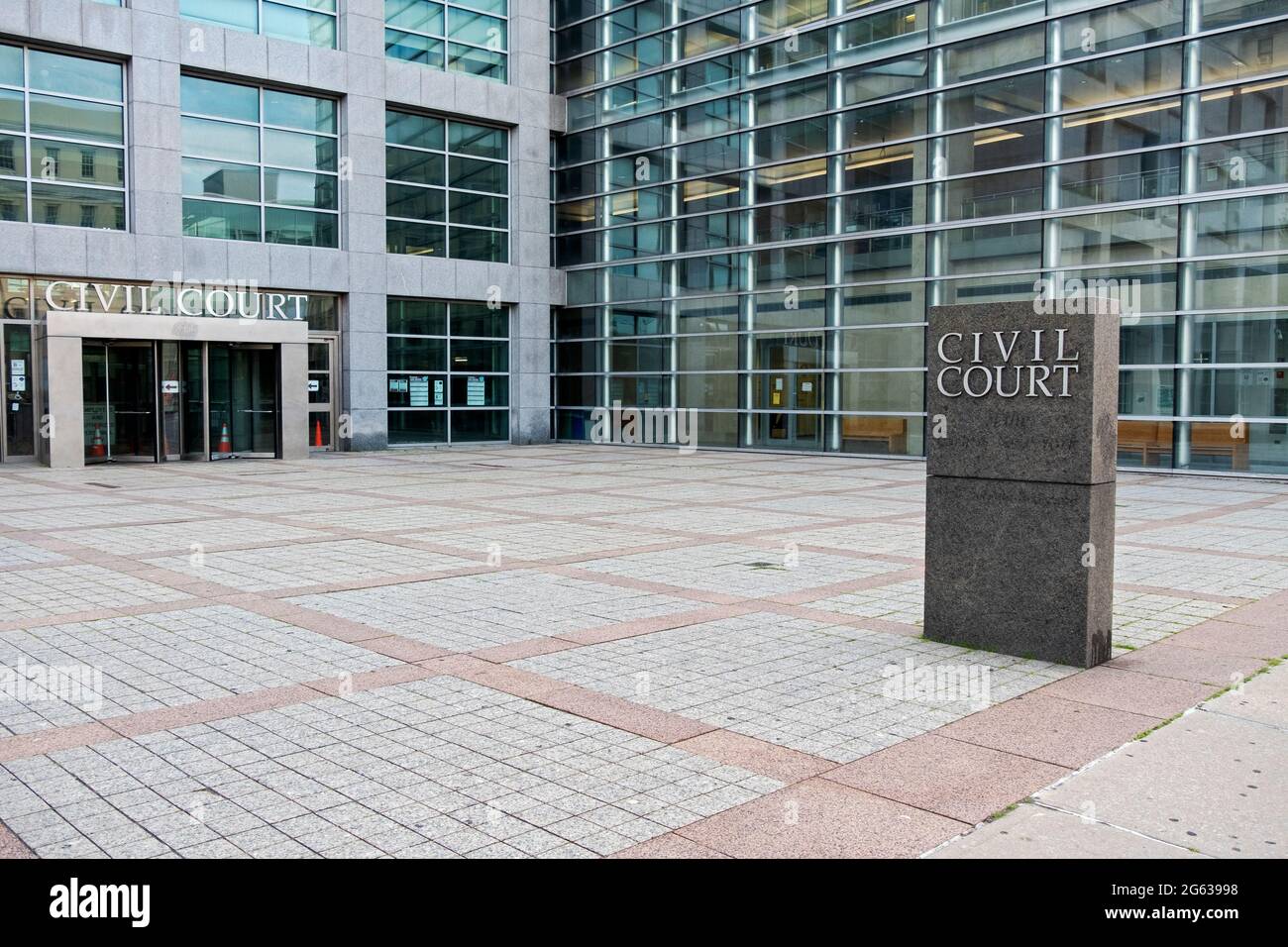 The entrance to New York City Civil Court on Sutphin Blvd in Jamaica