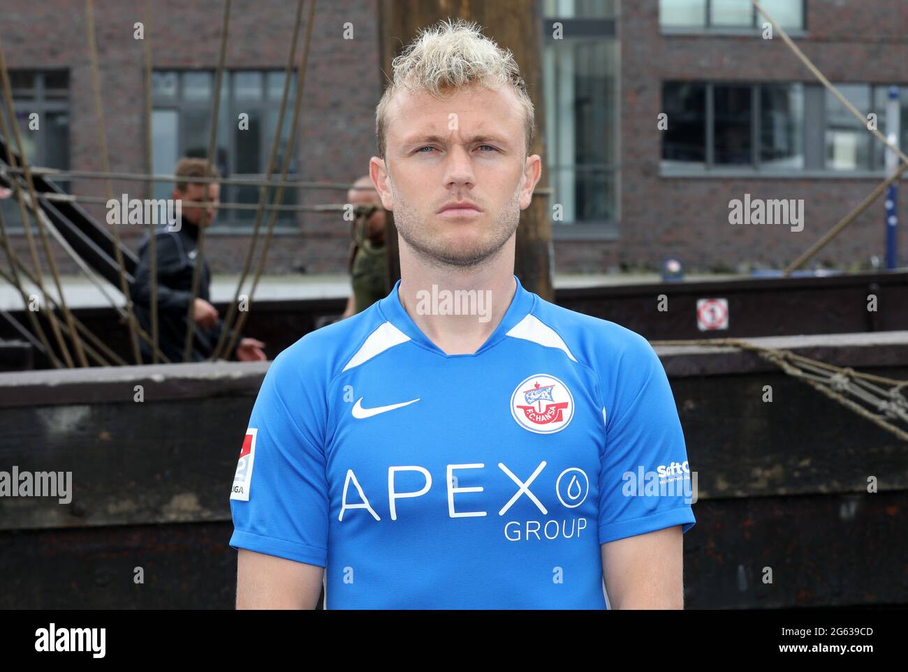 Wismar, Germany. 01st July, 2021. Nik Omladic at the photo session for the  team photo of the second division football team FC Hansa Rostock. Credit:  Bernd Wüstneck/dpa-Zentralbild/dpa/Alamy Live News Stock Photo -