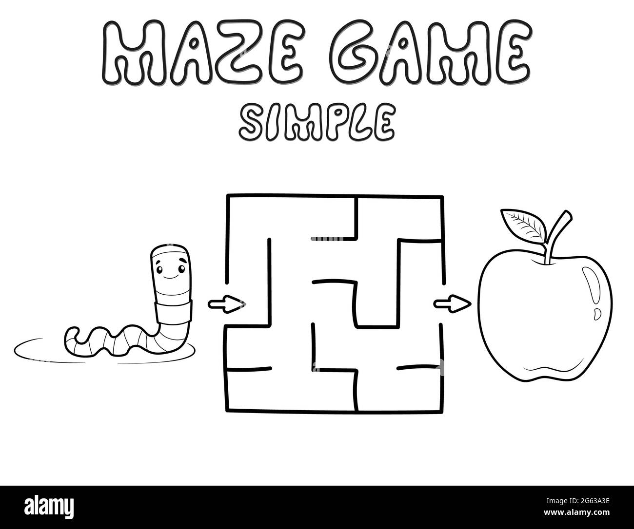 Simple Maze puzzle game for children Outline simple maze or labyrinth Simple Maze puzzle game for children Outline simple maze or labyrinth