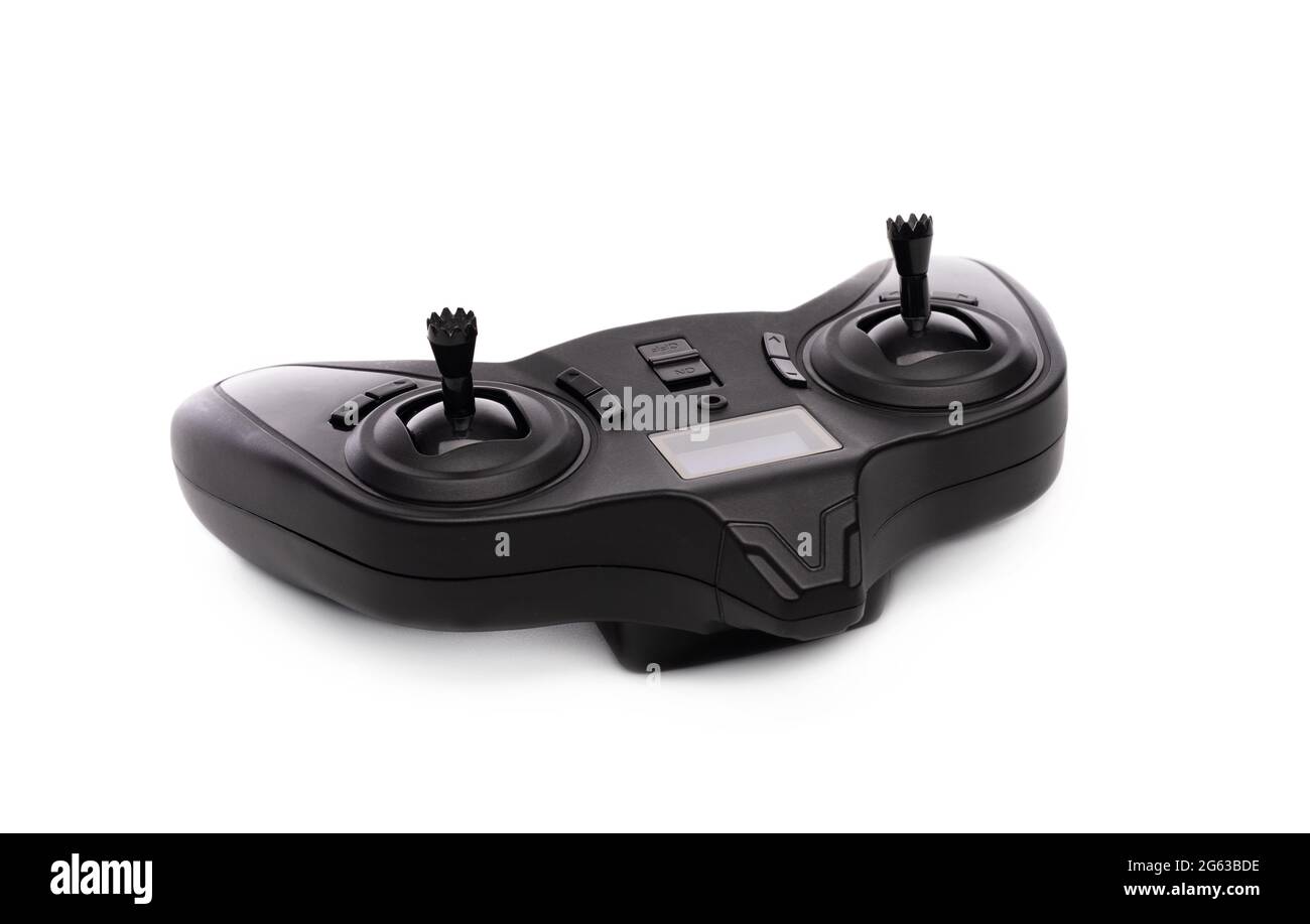 Black wireless joystick isolated on white background Stock Photo