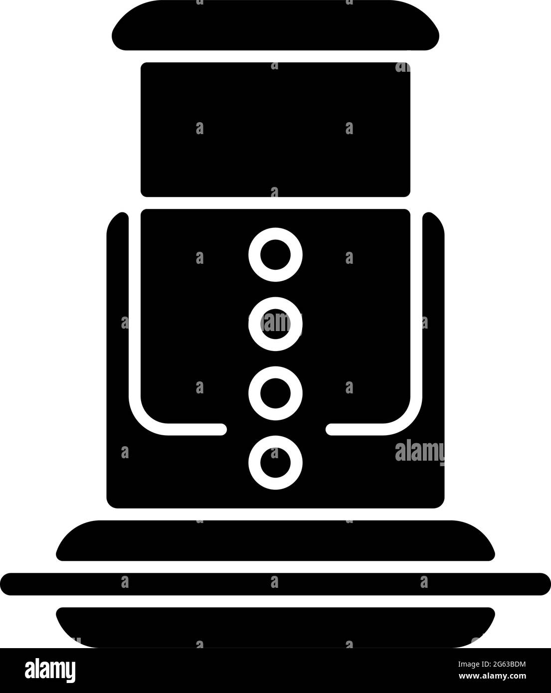 Air pressure coffee plunger black glyph icon Stock Vector Image & Art