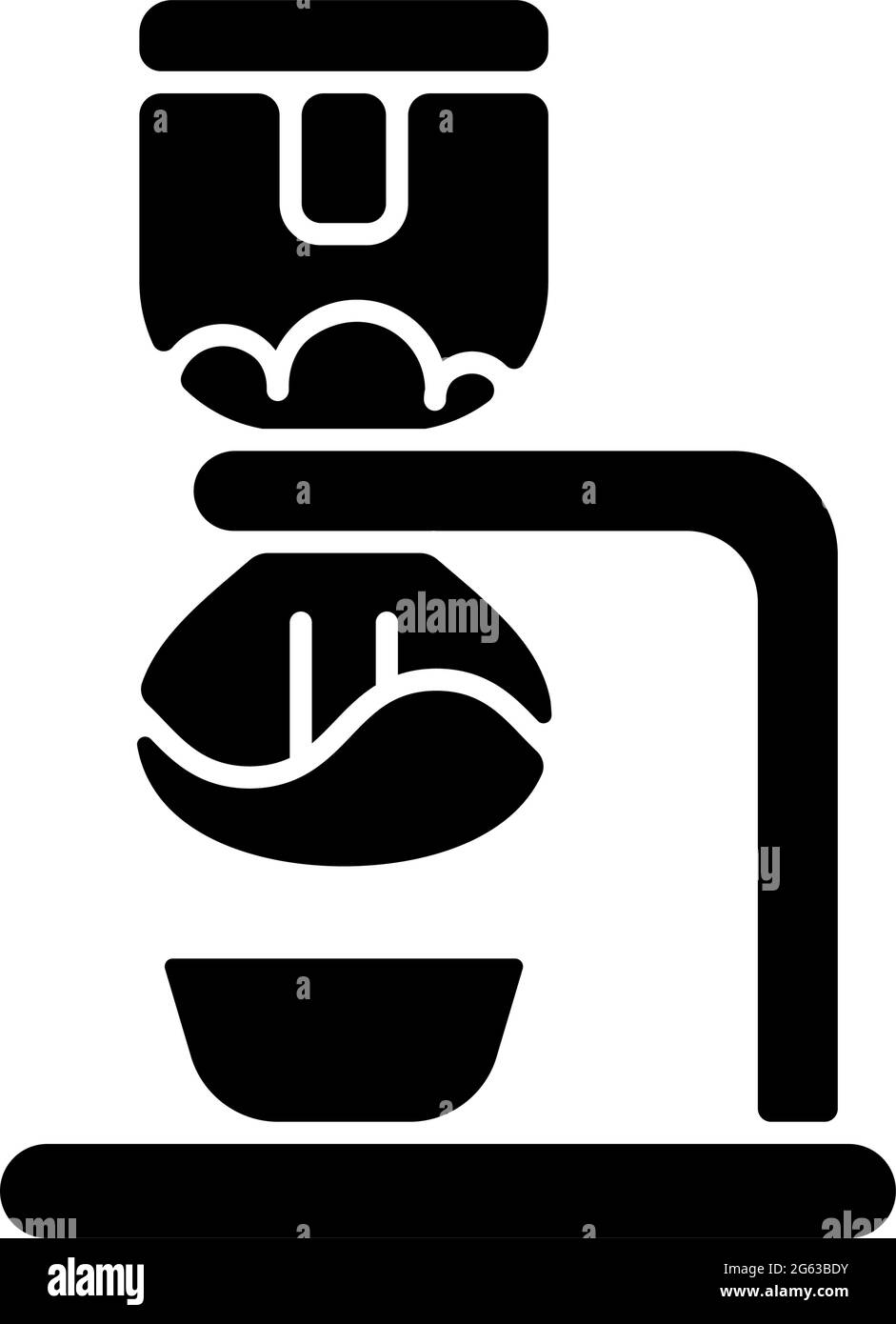 Syphon coffee maker black glyph icon Stock Vector