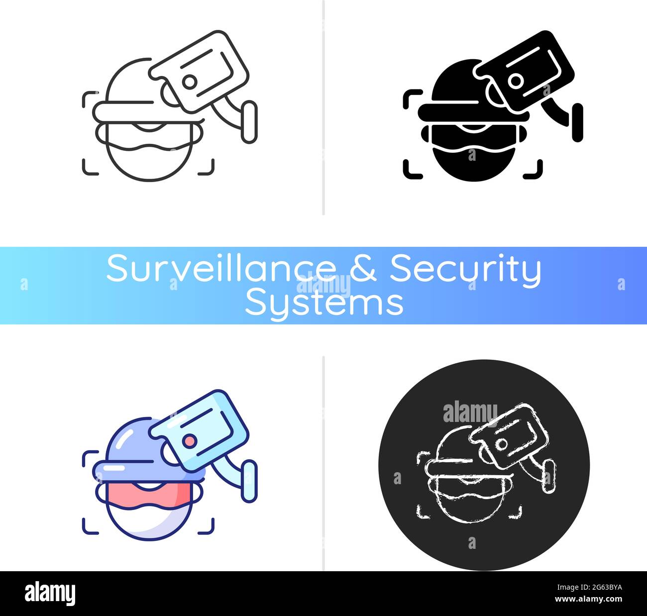 Criminal detection with surveillance camera icon Stock Vector Image ...