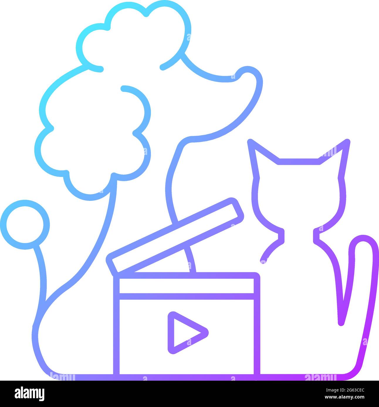 Pet videos gradient linear vector icon Stock Vector