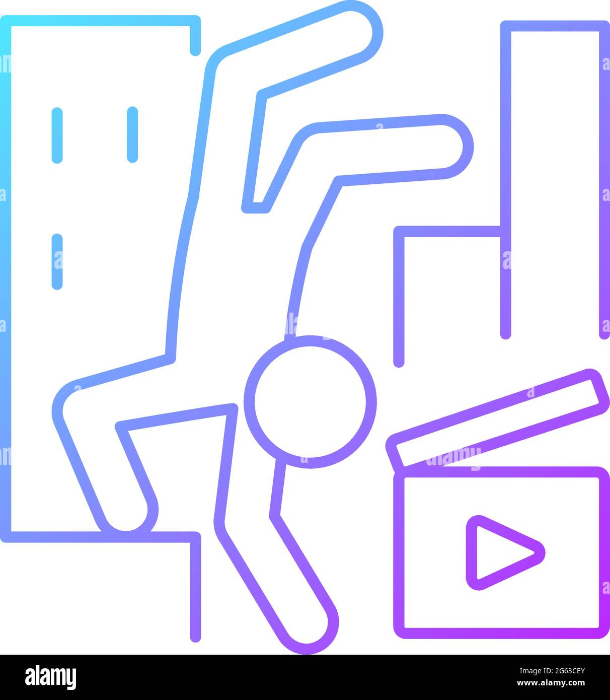Parkour videos gradient linear vector icon Stock Vector