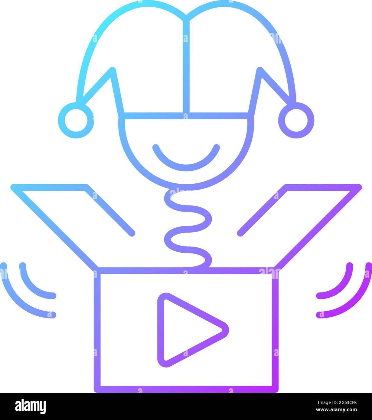 Prank videos gradient linear vector icon Stock Vector