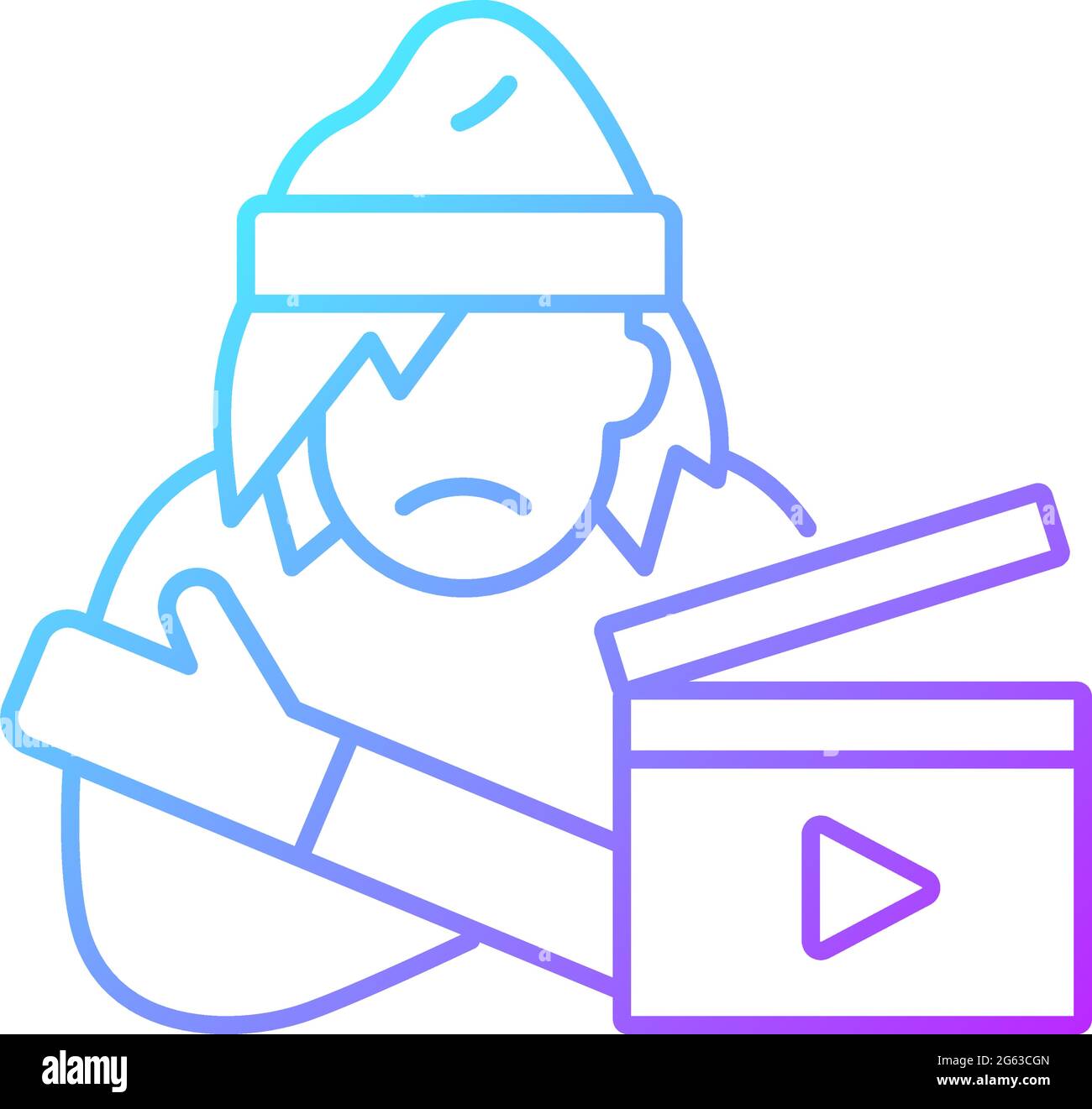 Social videos gradient linear vector icon Stock Vector