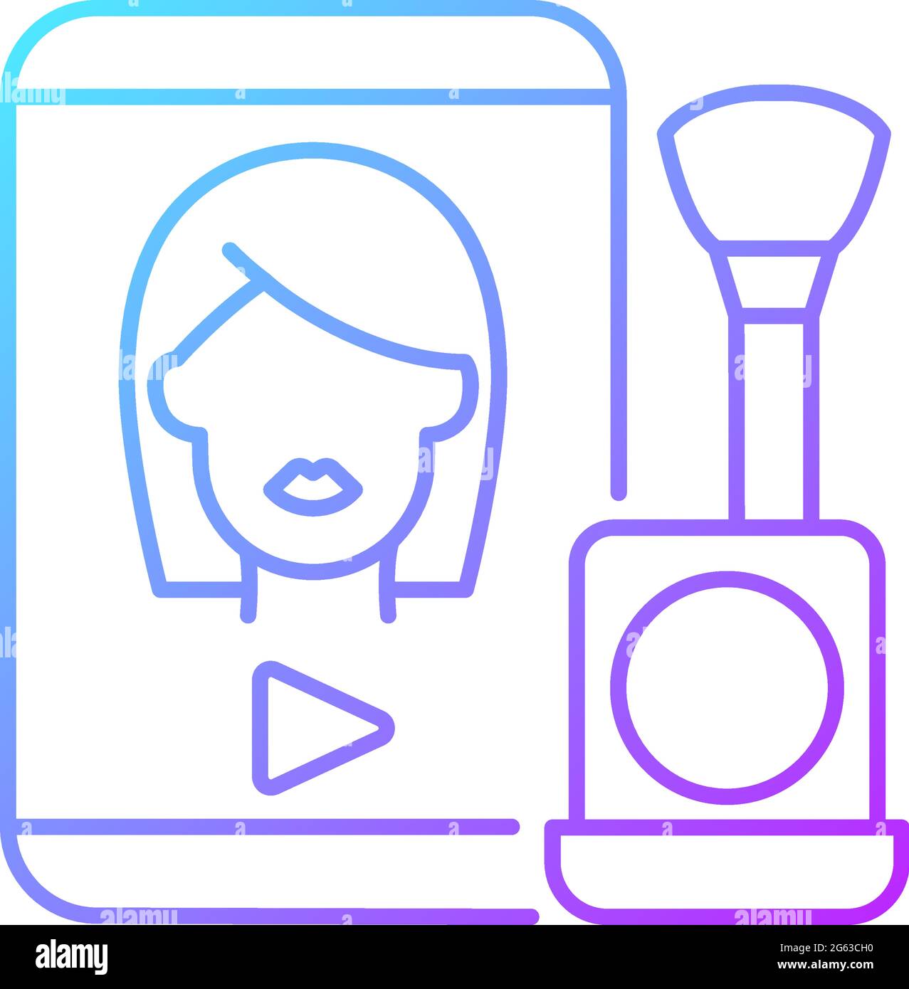Make up tutorial videos gradient linear vector icon Stock Vector