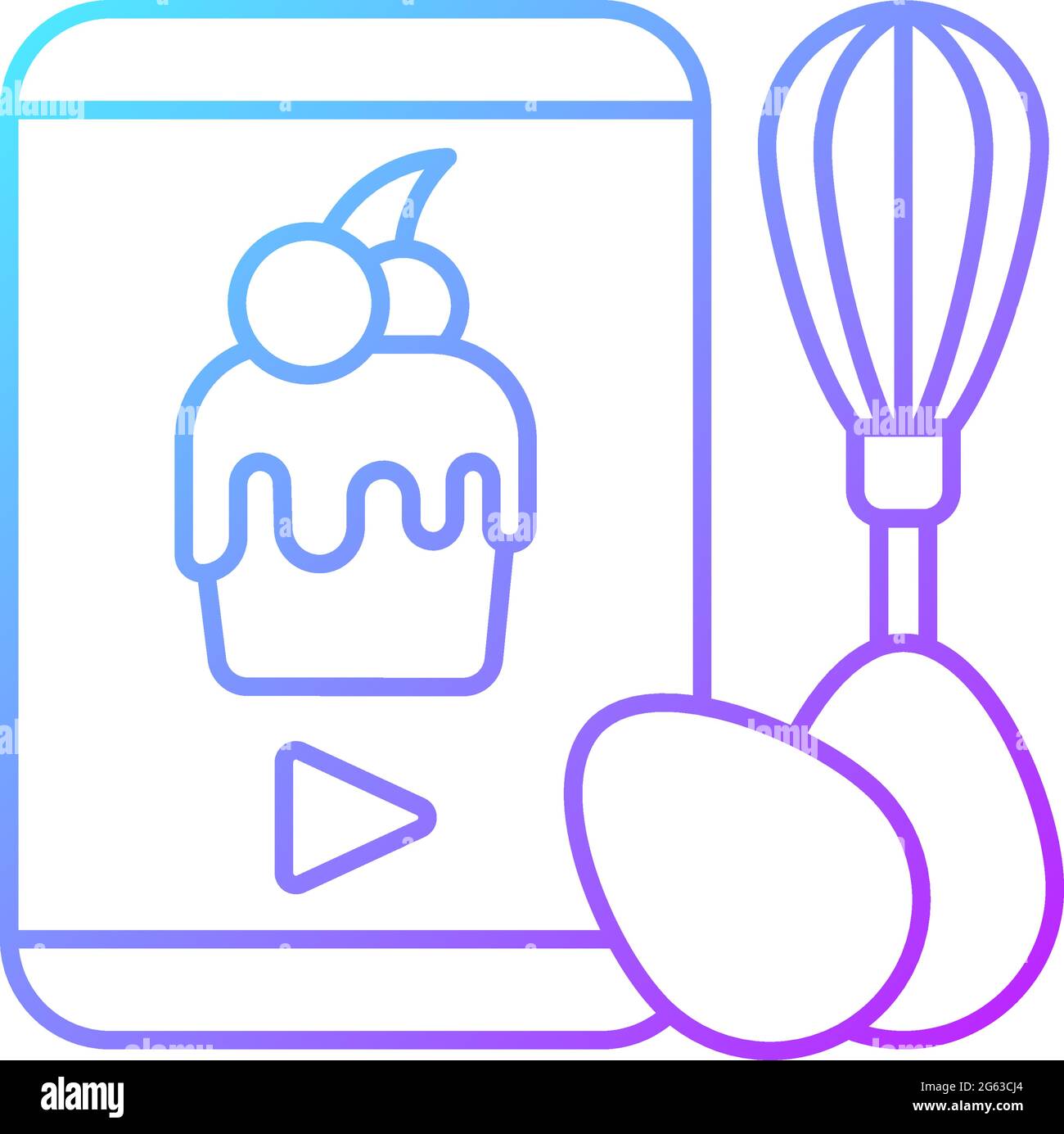 Cooking video gradient linear vector icon Stock Vector Image & Art - Alamy