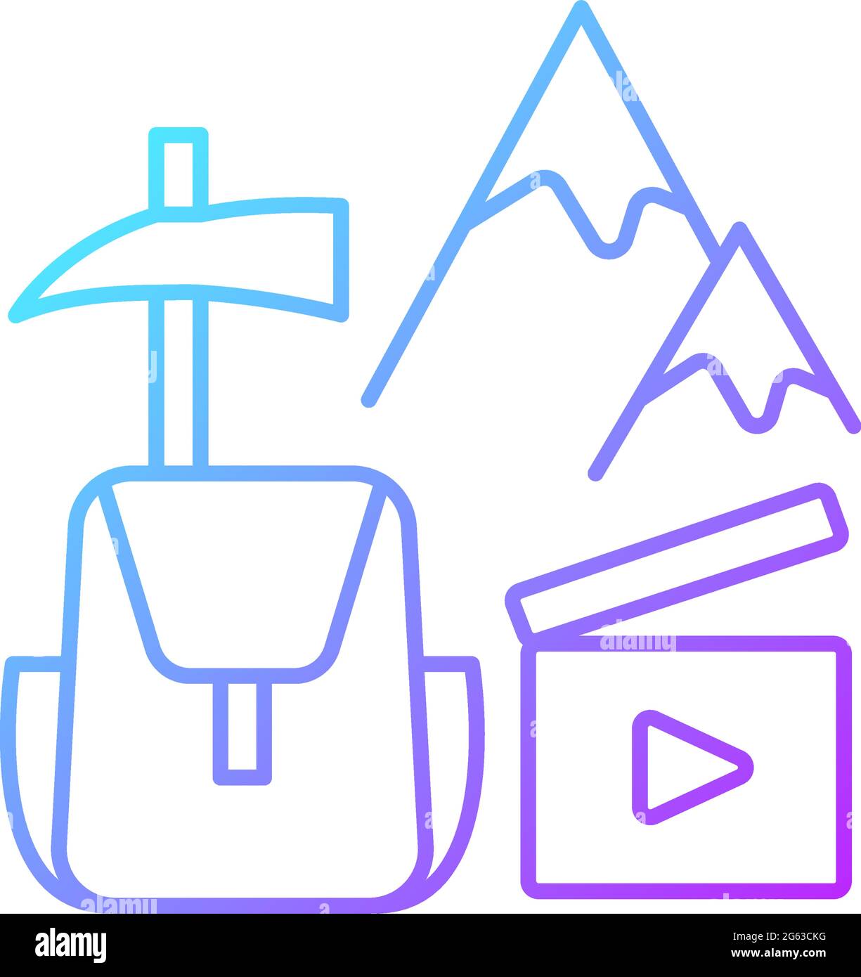 Travel videography gradient linear vector icon Stock Vector
