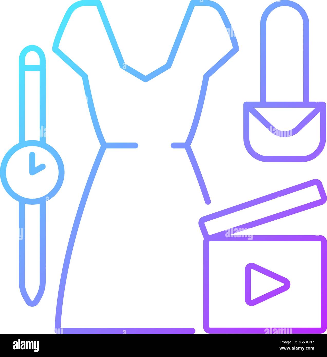Fashion video gradient linear vector icon Stock Vector
